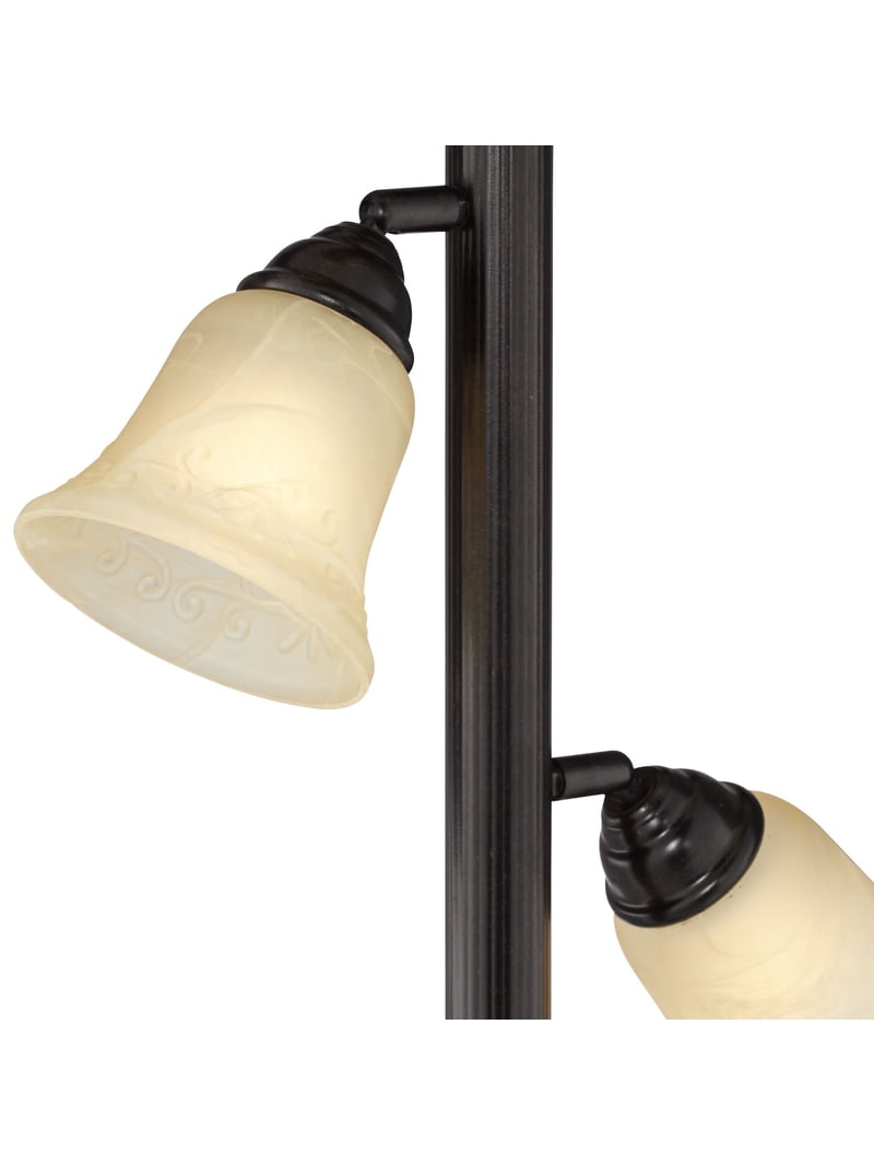 Regency Hill Antique Bronze Torchiere Floor Lamp with Adjustable