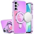 thumbnail image 6 of XPM for Apple iPhone 13 Pro Max Phone Case, Chrome Hybrid with Rotating Magnetic Circle Ring Stand, Slim Shockproof Hybrid Cover for iPhone 13 Pro Max (Light Purple), 6 of 7