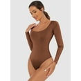 thumbnail image 3 of Eternatastic Women's Crew Neck Long Sleeve Bodysuit T Shirts Basic Tops Body Suit, 3 of 6