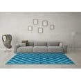 thumbnail image 3 of Ahgly Company Machine Washable Indoor Rectangle Oriental Light Blue Industrial Area Rugs, 7' x 10', 3 of 4