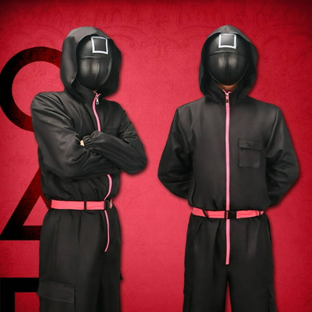 Squid Game Adult Triangle Guard Jumpsuit Black M