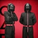 thumbnail image 1 of Spirit Halloween Squid Game Adult Squid Game Guard Costume | Officially Licensed | Group Costume | TV and Movie Costume Black XL, 1 of 7
