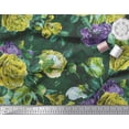 thumbnail image 3 of Soimoi Green Moss Georgette Fabric Leaves & Floral Decor Fabric Printed BTY 42 Inch Wide, 3 of 3
