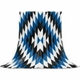 thumbnail image 2 of Aztec Southwest Vintage Abstract Blue Black Geometric Rustic Throw Flannel Blanket 50x80In Super Soft Cozy Bed Blanket, Lightweight Plush Fuzzy Bed Throw for Bedroom Sofa Couch Living Room, 2 of 4