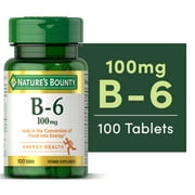Nature's Bounty Vitamin B6 Tablets, 100 Mg Tablets, 100 Ct
