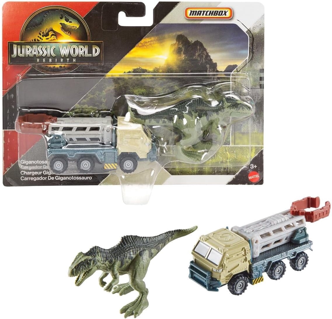 Matchbox Jurassic World Rebirth Dinosaur & Capture Vehicle Pack, Complete Set of 6, Ages 3+ JGL74-956A