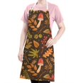 thumbnail image 5 of Autumn Leaves and Fall Mushrooms Pattern Apron-Garden Aprons for Women with Pockets-Cotton Linen Waterproof Kitchen Cooking Gardening Aprons Adjustable for Kitchen,Cooking,BBQ and Salon 33"x27", 5 of 7