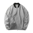 thumbnail image 5 of Men's Spring Fall Casual 2-Piece Set, Round Neck Zipper Long Sleeve Jacket and Pants, For Outdoor Sports and Leisure Activities,Light Gray,L, 5 of 8
