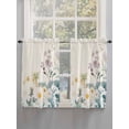 thumbnail image 3 of Watercolor Flowers Beige Kitchen Curtains 54 Inches length, Spring Summer Retro Botanical Window Treatment Curtain Drapes, Thermal Insulated Drapes for Basement Hotel RV, 42"x54", 2 Panels, 3 of 7