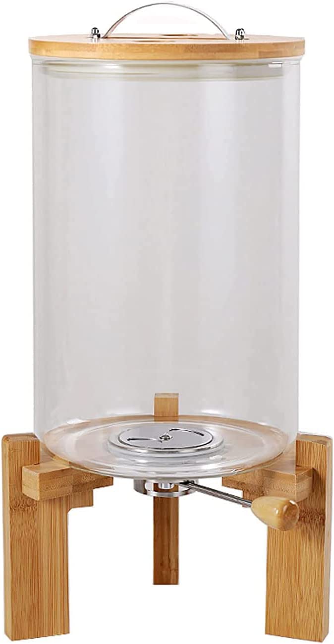 Flour and Cereal Container, 5L/8L, Rice Dispenser, Creative Glass Food Container for