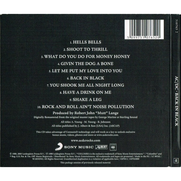 AC/DC - Back in Black - Music & Performance - CD - Walmart.com