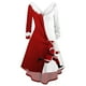 thumbnail image 3 of Vestido de Navidad empalmado para mujer, manga larga, Irregular, línea A, peludo, felpa, fiesta, moda, Invierno, 3 of 5