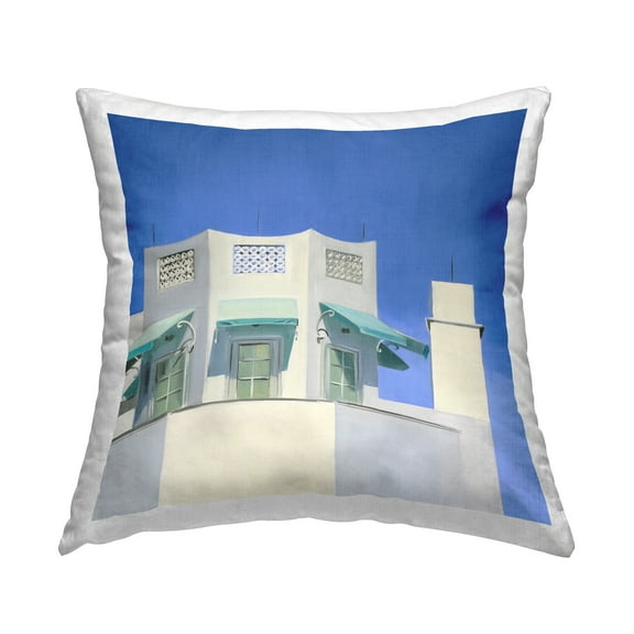 Stupell Industries Coastal Town Architecture Decorative Printed Throw Pillow, 18 x 18
