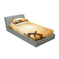 thumbnail image 2 of Ambesonne Vintage Fitted Sheet & Pillow Sham Set, Old Paper Effect Wheel, Twinxl, Brown, 2 of 2
