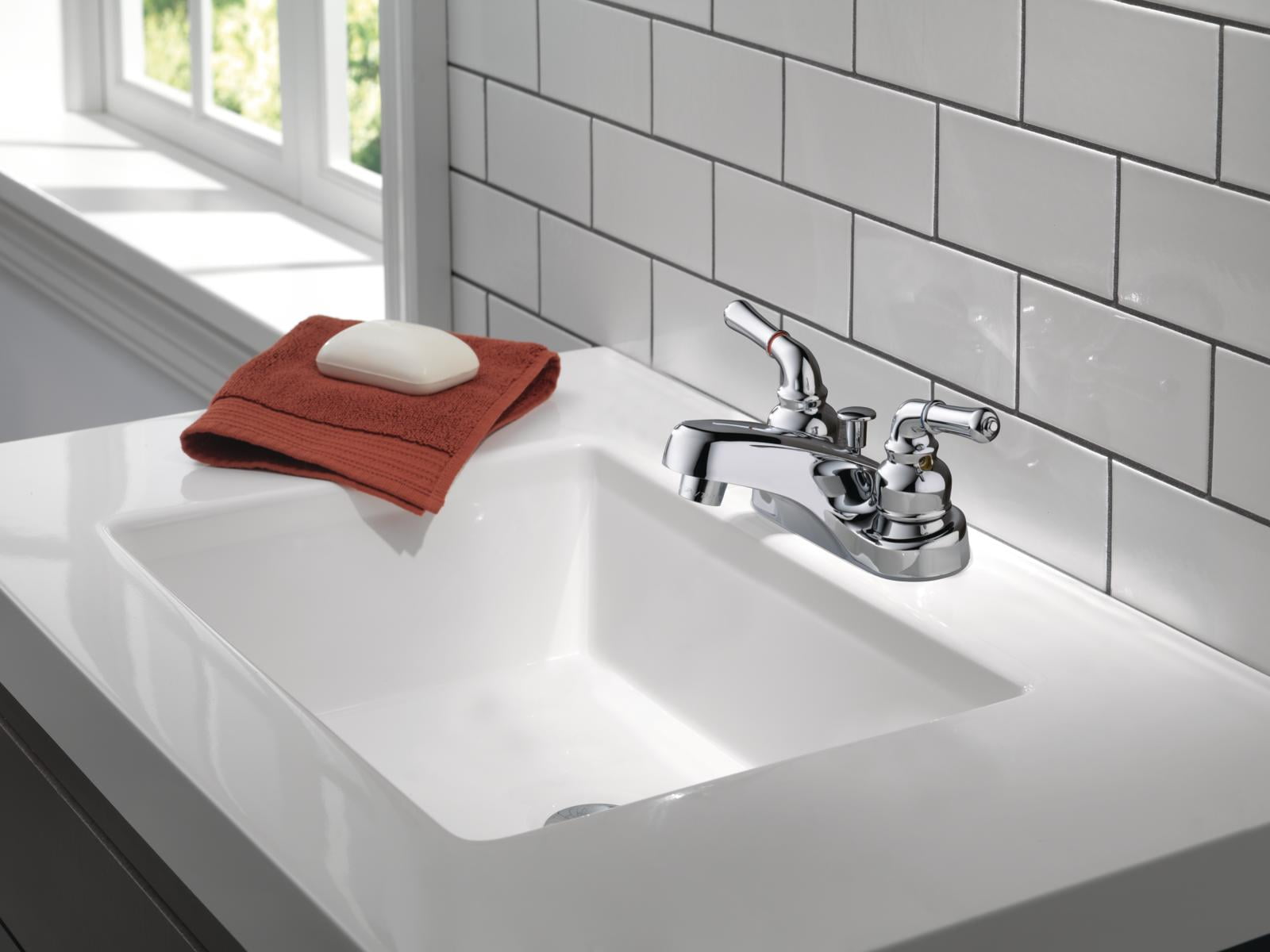Peerless Choice Centerset Two Handle Bathroom Faucet in Chrome