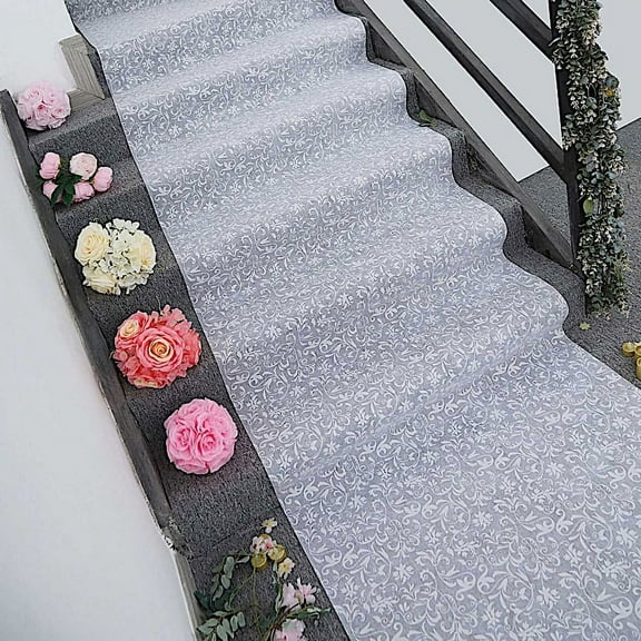 Balsa Circle 50 Feet White Lace Floral Aisle Runner Engagement Bridal Shower Floor