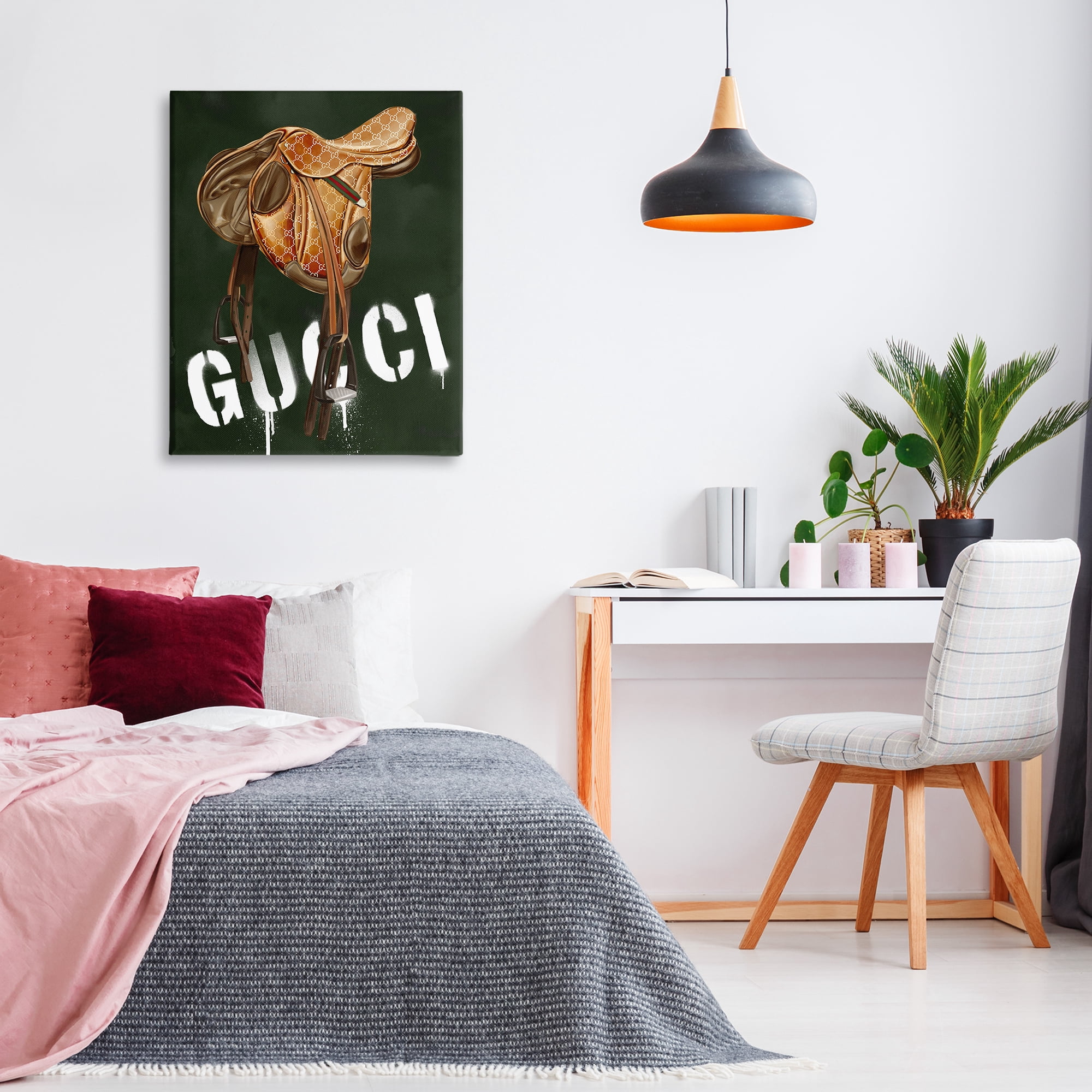 Stupell Industries Glam Horse Saddle Beauty & Fashion Painting Gallery Wrapped Canvas Art Print Wall Art, 30 x 40