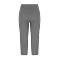 thumbnail image 4 of MLQIDK Pedal Pushers for Women Yoga Leggings Trendy Summer Elastic Waist Knee Length Comfy Leggings Dressy Casual Yoga Capris with Pockets Gray M, 4 of 6