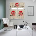 thumbnail image 4 of Vintage Birds Red Sun Kitchen Curtains Sets for Windows 36 Inch Length, Retro Art Animals Rustic Rod Pocket Window Treatments Tier Curtains and Valances Set for Bedroom/Bathroom, 4 of 8