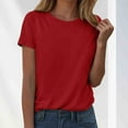 thumbnail image 2 of Womens Summer Short Sleeve Round Neck Basic Tees - Casual Fashion Loose Fit Cotton Blend T-Shirts for Women, 2 of 5