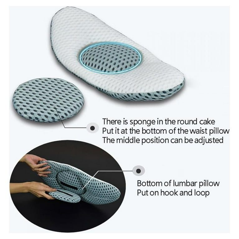 Lumbar Support Wedge Pillow Sleep 3D Adjustable Bed Cushion Waist Pillow  For Side Sleeper Lower Back Pain Relief