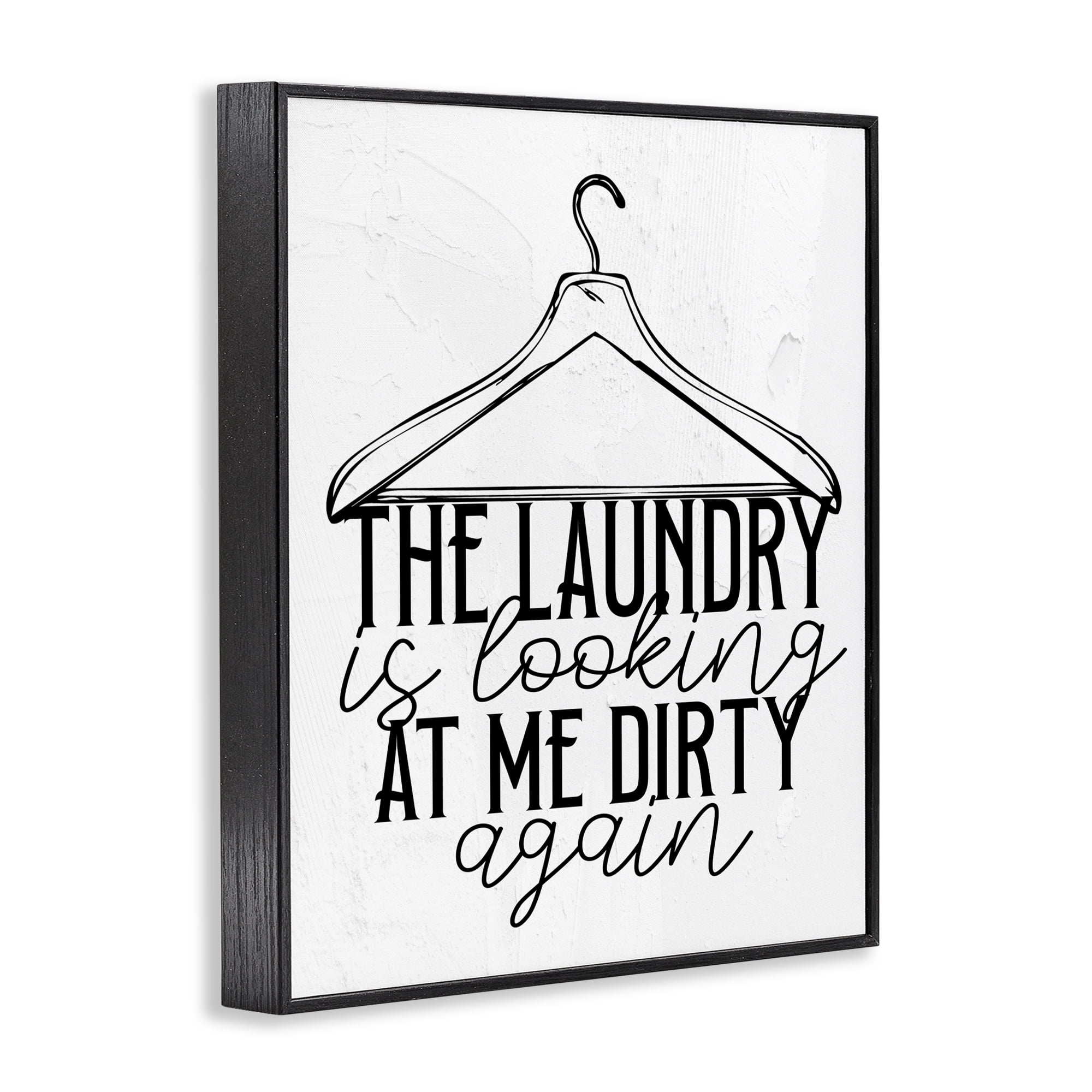 Laundry Is Looking At Me Dirty Black Framed Giclee Art, design by Kim Allen