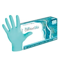 DASH True Comfort Blu Polychloroprene Exam Grade Disposable Gloves, Ocean Blue, 3.1 mil, 100/Box, XL