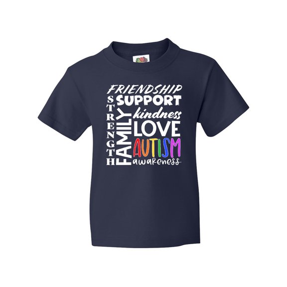 Inktastic Autism Awareness Love, Friendship, Support Youth T-Shirt