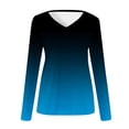 thumbnail image 4 of Soft T Shirts for Women Long Sleeve V Neck Plain Tshirts Casual Loose Fit Tunic Tops Spring Fall Basic Tees (3X-Large, Blue 02), 4 of 5