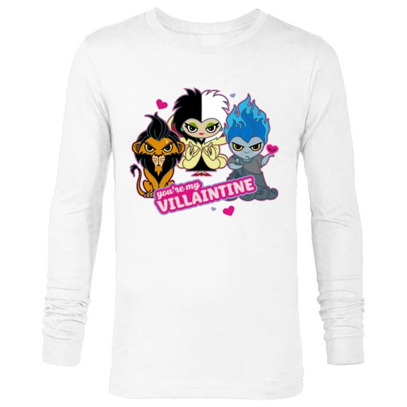 Disney Villains Scar Hades Cruella You’re My Villaintine - Long Sleeve T-Shirt for Men - Customized-White