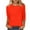 Orange, variant on Dyfzdhu T Shirts for Women Solid Color Crew Neck 3/4 Sleeve Shirt Spring Summer Tunic Tops Casual Undershirt Tee Yellow