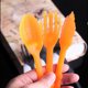 thumbnail image 5 of Juego de cubiertos creativos ecológicos para suministros de fiesta de vacaciones en casa (naranja) Ehuebsd Libre de BPA, 5 of 8