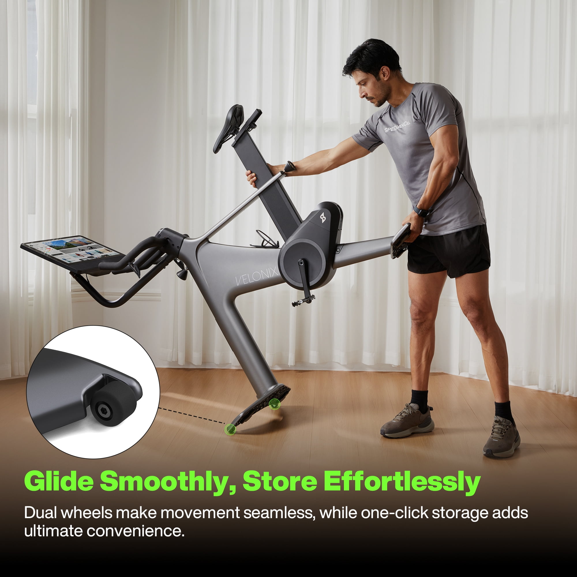 VeloNix Exercise Bike, Smart AI Fitness Bike with Personalized Fitness Courses & Online Cycling Coaching, 21.5" Screen, Solid Design, Low-Noise Cycling Bike, Stationary Bikes for Indoor Gym
