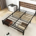 uhomepro Queen Size Metal Bed Frame, Modern Platform Bed Frame with Headboard, Heavy Duty