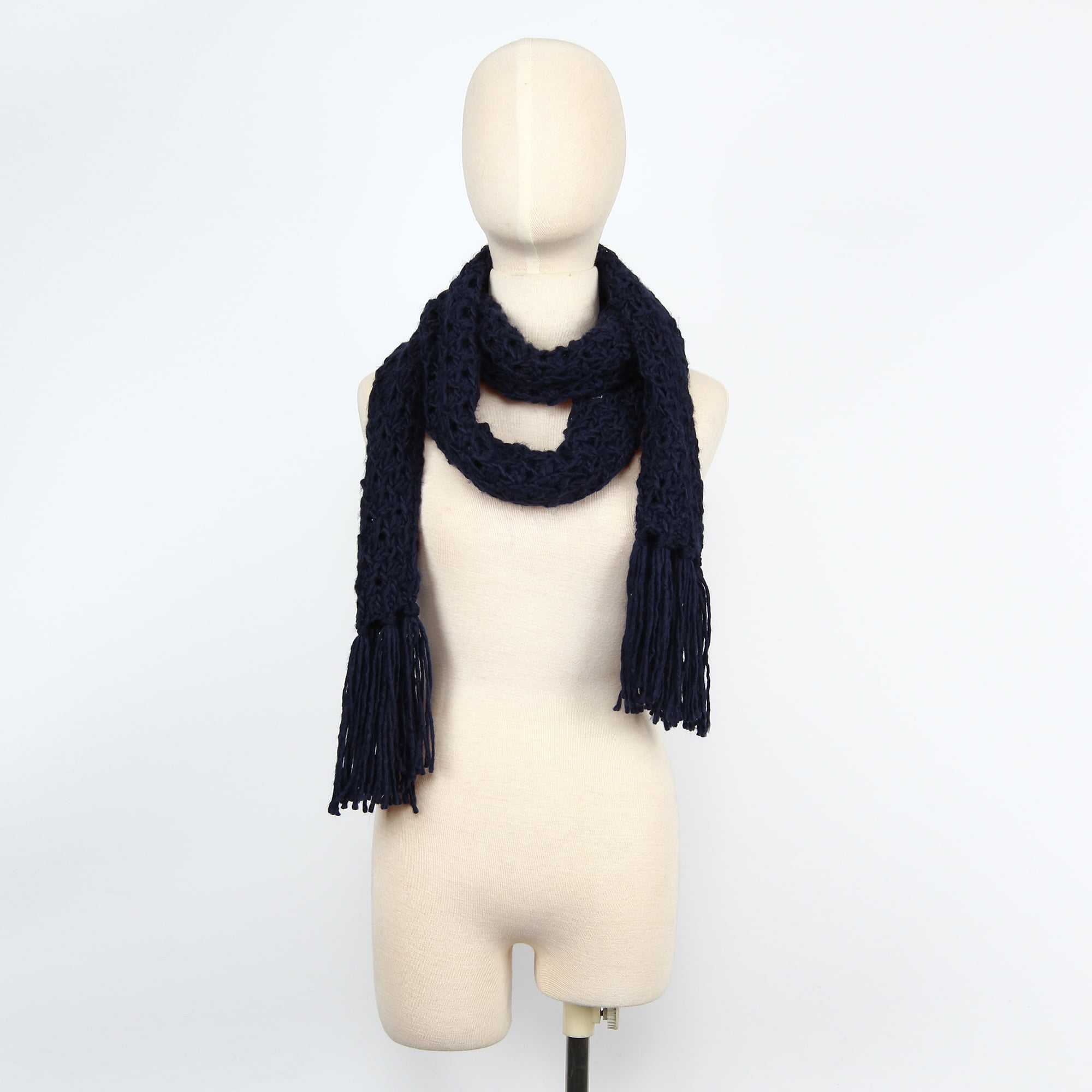 Knit BonBons Soft Acrylic Lilac Purple Big Lace Design Scarf Neck Warmer