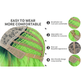 thumbnail image 6 of RightOn Green Wig Neno Green Wig for Women Short Curly Wig Green Wig with Bangs Ombre Green Wig Lime Green Synthetic Wigs with Wig Cap, 6 of 8