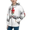thumbnail image 2 of Sikiie Moose Kissing Under Mistletoe Zip Up Hoodie Teenage, hoodies for Teenage, Zipper Sweatshirt Jacket for Daily, Traveling-Medium, 2 of 6