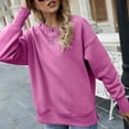 thumbnail image 4 of Jsaierl Sweatshirt for Women Funny Solid Color Sweatshirts Crewneck Dressy Casual Pullover Tops Comfort Long Sleeve Shirts Womens Sweatshirts, 4 of 8