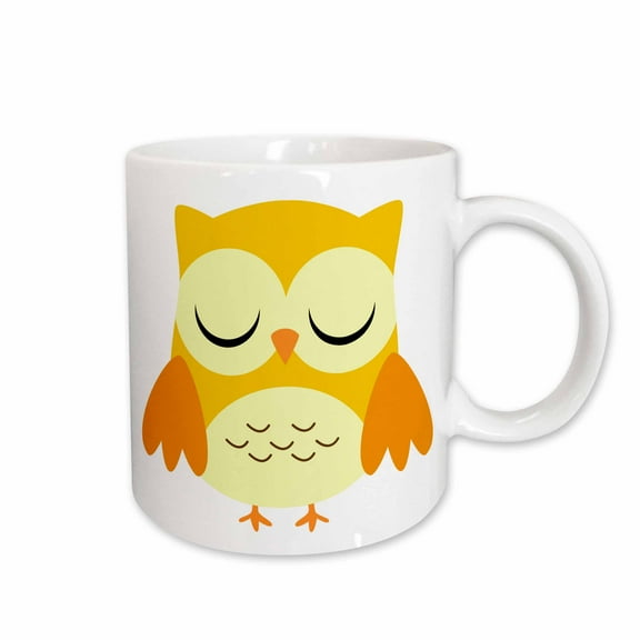 3drose, Cute Yellow Owl, 15oz Mug