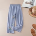 thumbnail image 4 of Ruimatai Women's Elastic Waist Floral Embroidered Wide Leg Casual Pants with Pockets for Loungewear Daily Wear, 4 of 9