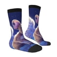 thumbnail image 3 of Uemuo Night Sky Winged French Bulldog Pattern Women's Crew Socks, Soft Durable Breathable Moisture-Wicking with Odor Control Cotton socks, 3 of 9