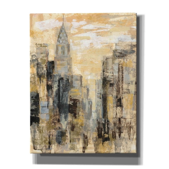 Epic Graffiti 'Manhattan Gray and Gold I' by Silvia Vassileva, Canvas Wall Art, 26"x34"