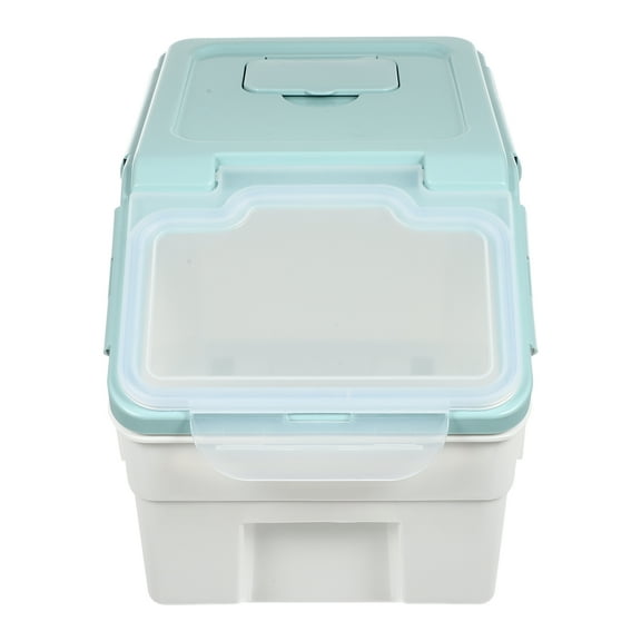 LITINKIMI Cat Food Container Blue PP 1Pcs 10.6x12.2in