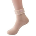 thumbnail image 1 of Winter Solid Color Knitting Plush Warm Socks Home Socks Ski Socks Moon Socks, 1 of 2