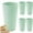 Cup Green 5Pcs, variant on 16 ounce Unbreakable Plastic Cup Drinking Cups | Whea-t Straw Cereal Cups,Reusable, Mouthwash Cup Household Brushing Cup Milk Cup Dishwasher and Freezer Safe Clearance
