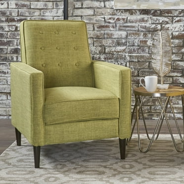 Noble House Melvin Mid Century Modern Fabric Recliner, Green