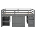thumbnail image 6 of Bellemave Low Loft Bed with Movable Desk and Storage, Wood Twin Size Loft Bed with Drawers and Bookcase Shelf, Loft Bed with Cabinet for  Teen Bedroom（Gray), 6 of 8
