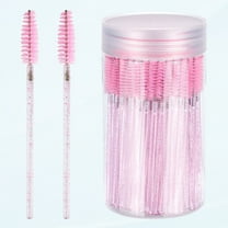 100PCS Pink Disposable Eyelash Spoolie Brush, Makeup and Eyebrow Brush