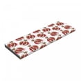 thumbnail image 1 of Fruits Bench Pad, Pomegranate Flowering Blurry Watercolor Mediterranean Taste Shrub Image, HR Foam Cushion with Decorative Fabric Cover, 45" x 15" x 2", Red Umber Rose, by Ambesonne, 1 of 3