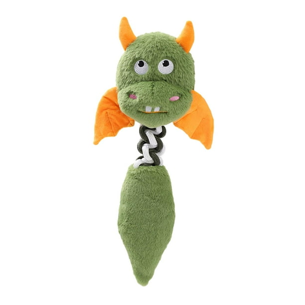 Juguete de peluche para perros chirriantes, juguete interactivo, duradero para masticar y jugar con sonido chirriador para razas de perros de todas Verde